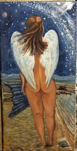 Passeggiata sotto le stelle by Antonino Nicolini, Painting for Sale on Select