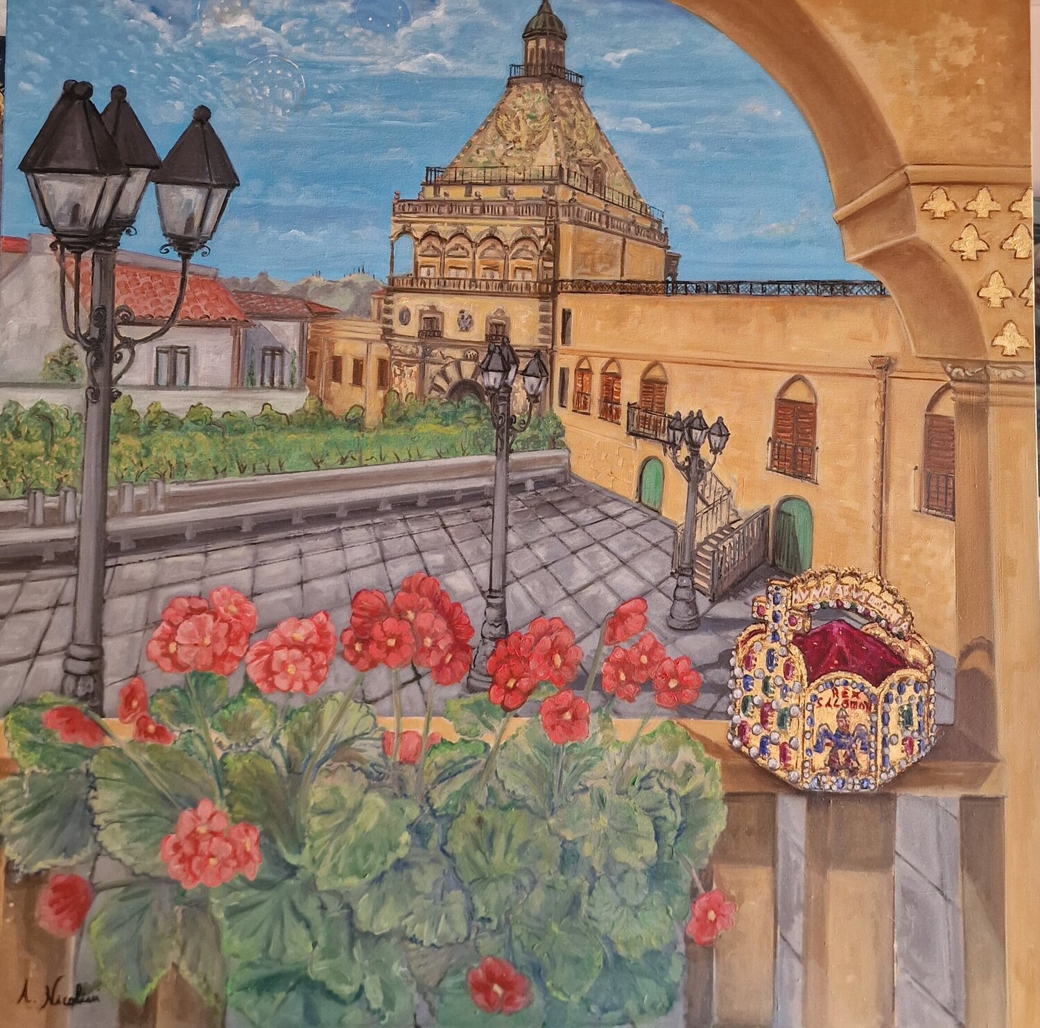 Scacco al Re Antonino Nicolini Original painting for sale