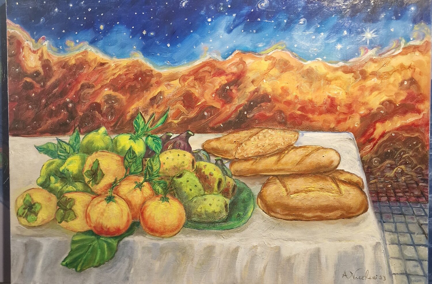 Alimenti quotidiani Antonino Nicolini Original painting for sale