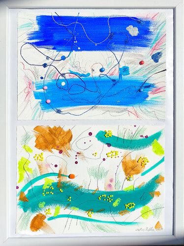 Sea, Sky, Earth: Land of Sardinia by Hannah Scaramella, Painting for Sale on Select