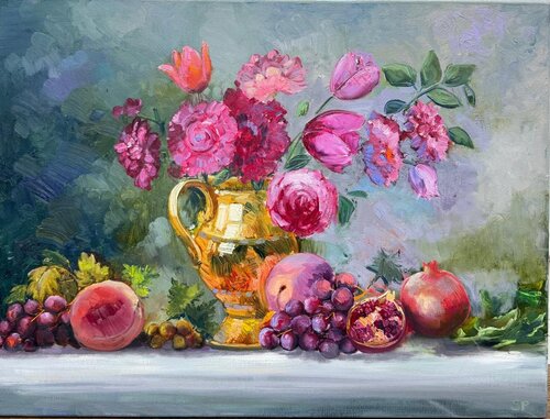 Sunlit Petals by Lana Popova, Painting for Sale on Select