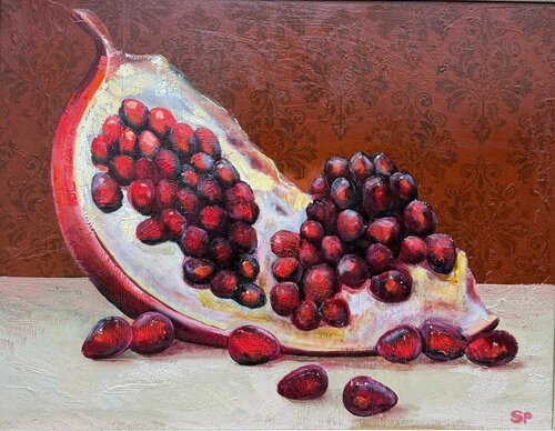 Heart of a Pomegranate by Lana Popova, Painting for Sale on Select