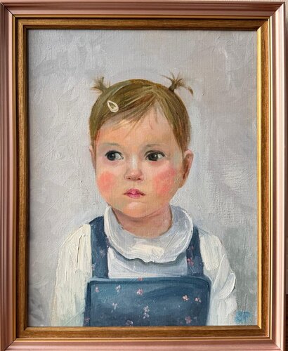 A Girl with Funny Ponytails by Lana Popova, Painting for Sale on Select