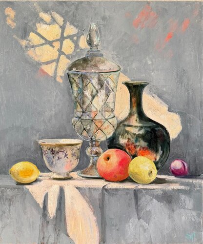 Illuminated Vase by Lana Popova, Painting for Sale on Select