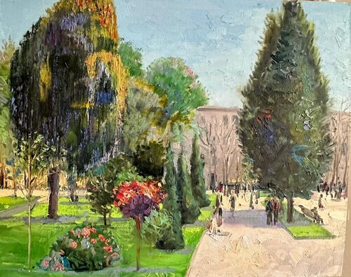 The Green Walk by Lana Popova, Painting for Sale on Select