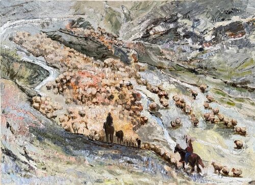 Mountain scenery by Lana Popova, Painting for Sale on Select