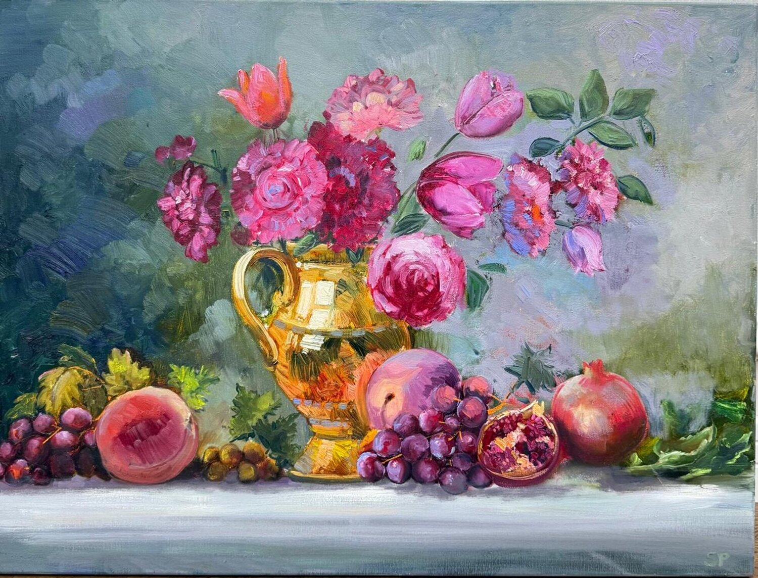 Sunlit Petals Lana Popova Original painting for sale