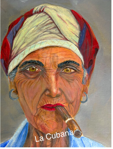 La cubana by Anne Pierre, Painting for Sale on Select
