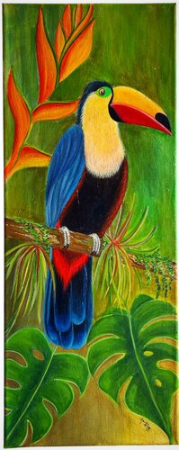 Le toucan by Anne Pierre, Painting for Sale on Select