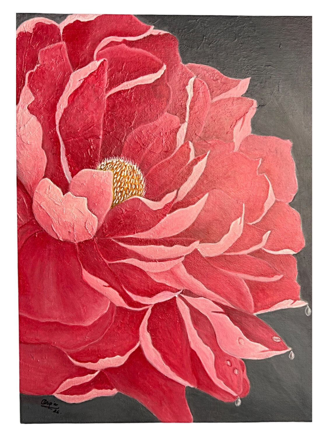 Une fleur Anne Pierre Original painting for sale