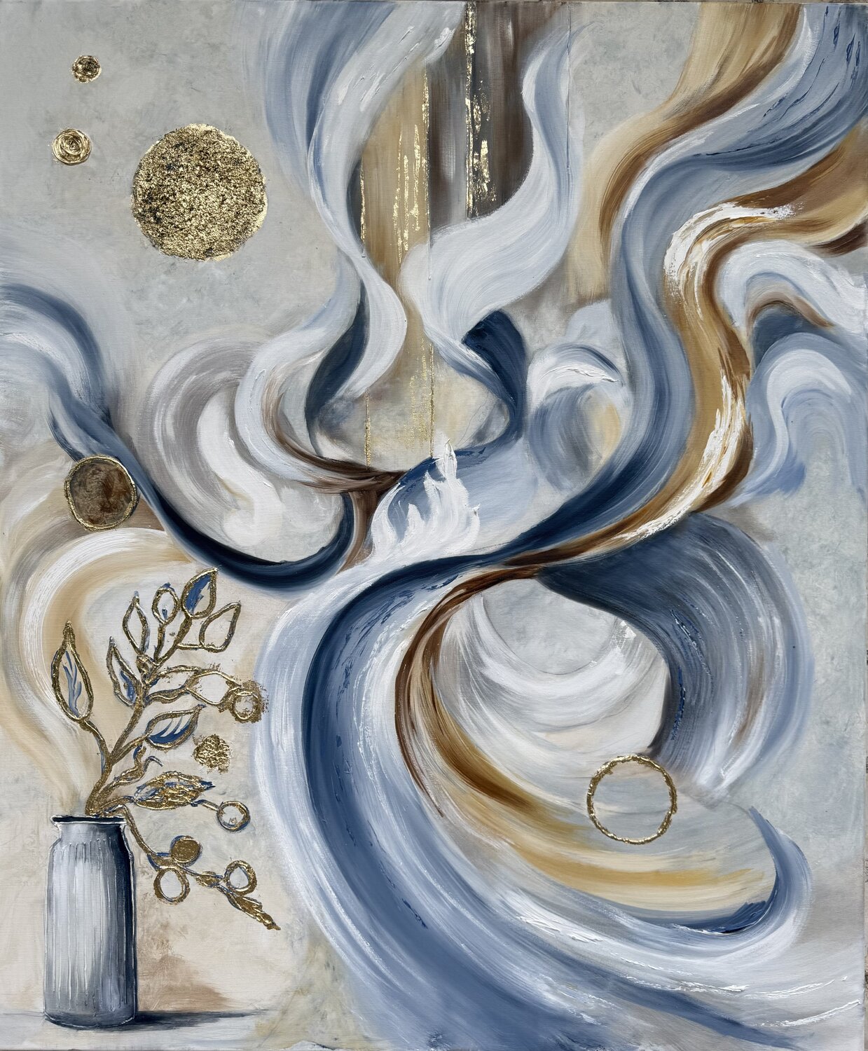 Flow of Light and Gold Ирина Кленке Original painting for sale