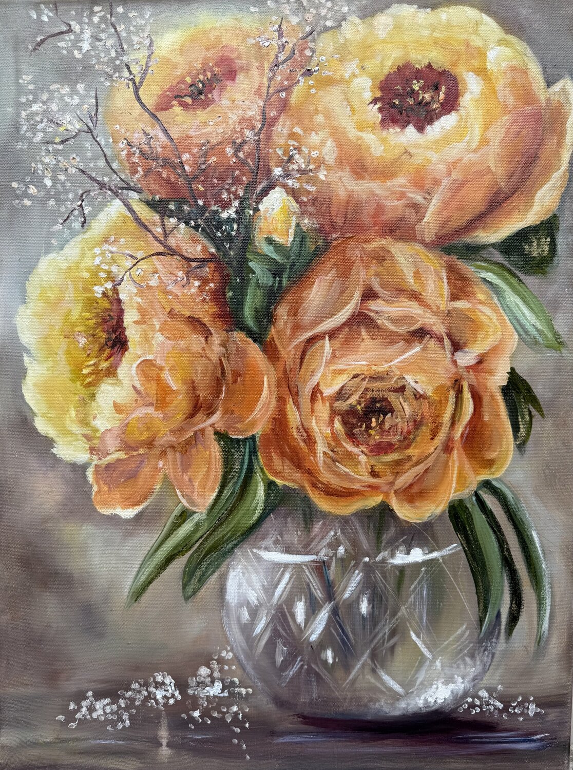 Whispering Roses of Light Ирина Кленке Original painting for sale
