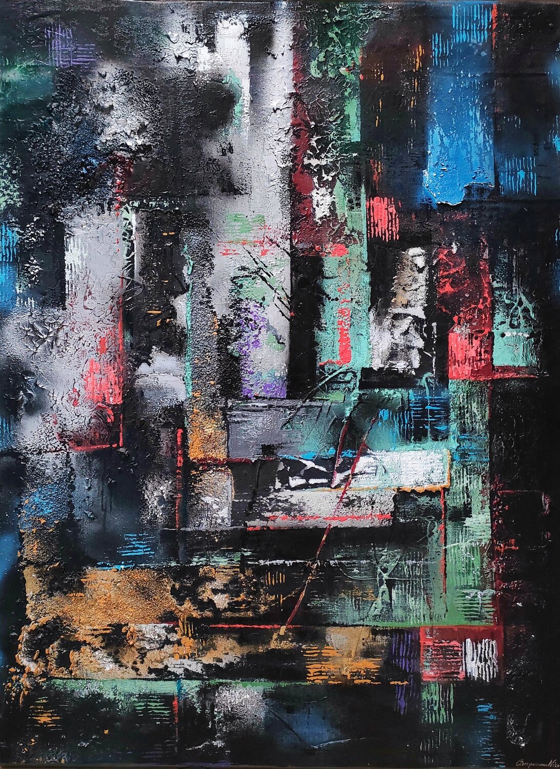 Sincronie urbane nicoleta cimpeanu Original painting for sale