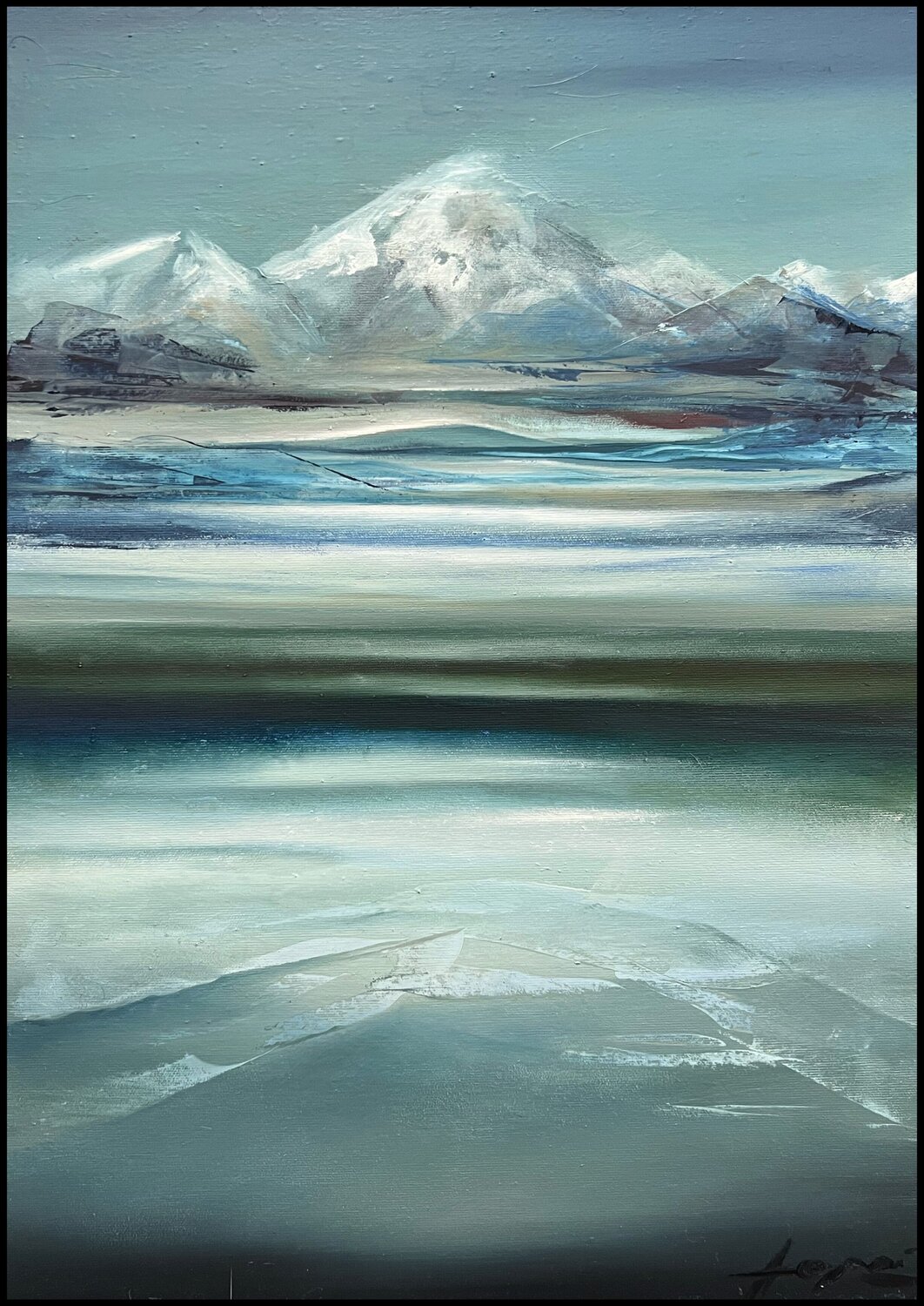Frozen Lake Ana María Cepoi Original painting for sale