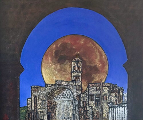 Blick aus dem Kolosseum by Margit Doupnik, Painting for Sale on Select