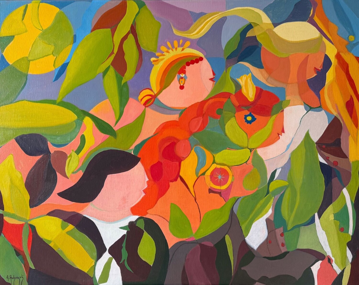SECRET GARDEN Annemarie Ambrosoli Original painting for sale