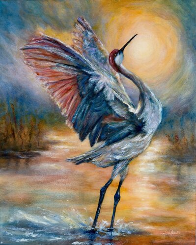Echoes of a Sandhill's Sunrise Ballet by Jenn Royster, Painting for Sale on Select