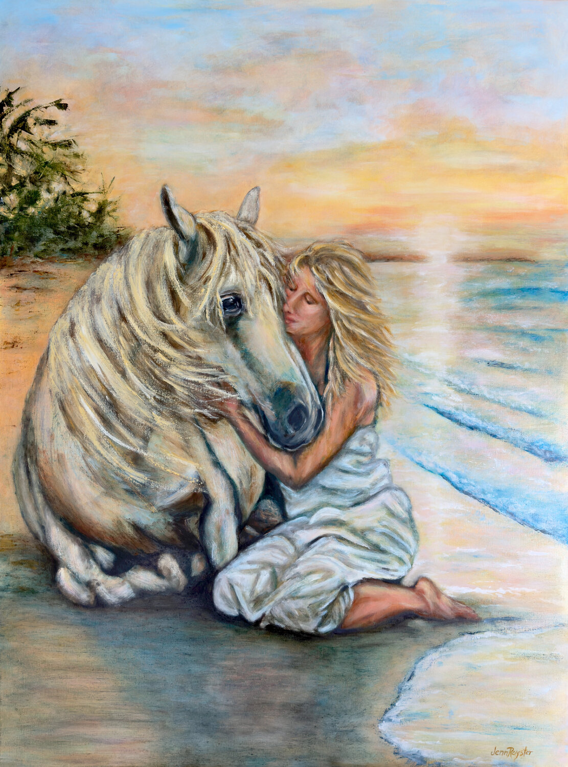 In the Stillness of Sunlit Bonds Jenn Royster Original painting for sale