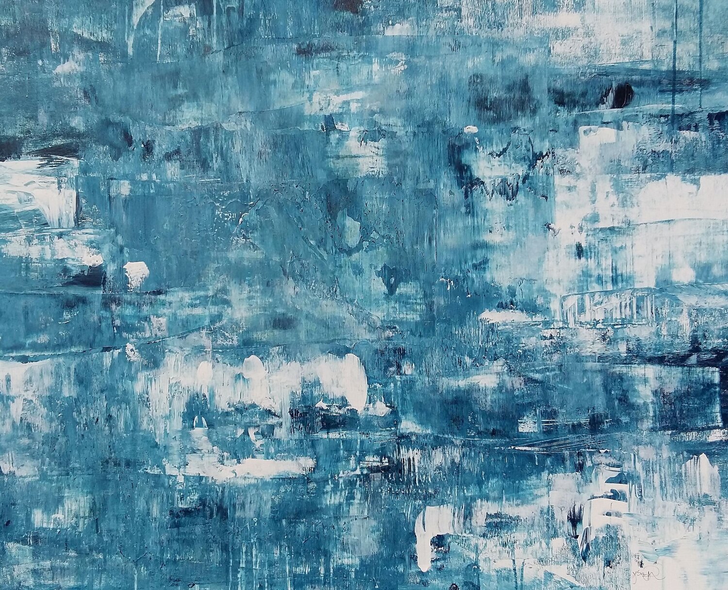 Diving in the blue Bibiána Baranová Original painting for sale