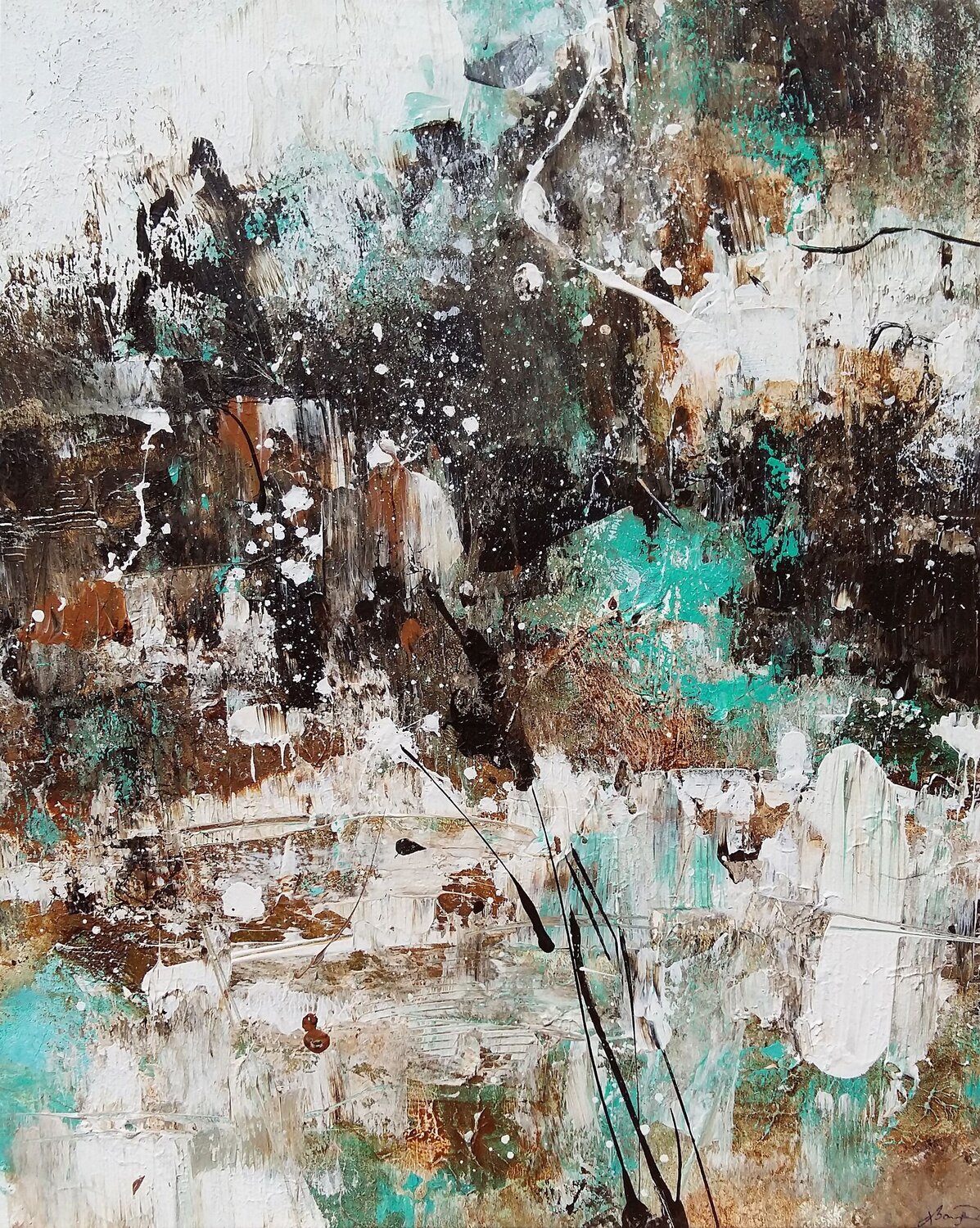 Abstract brown Bibiána Baranová Original painting for sale