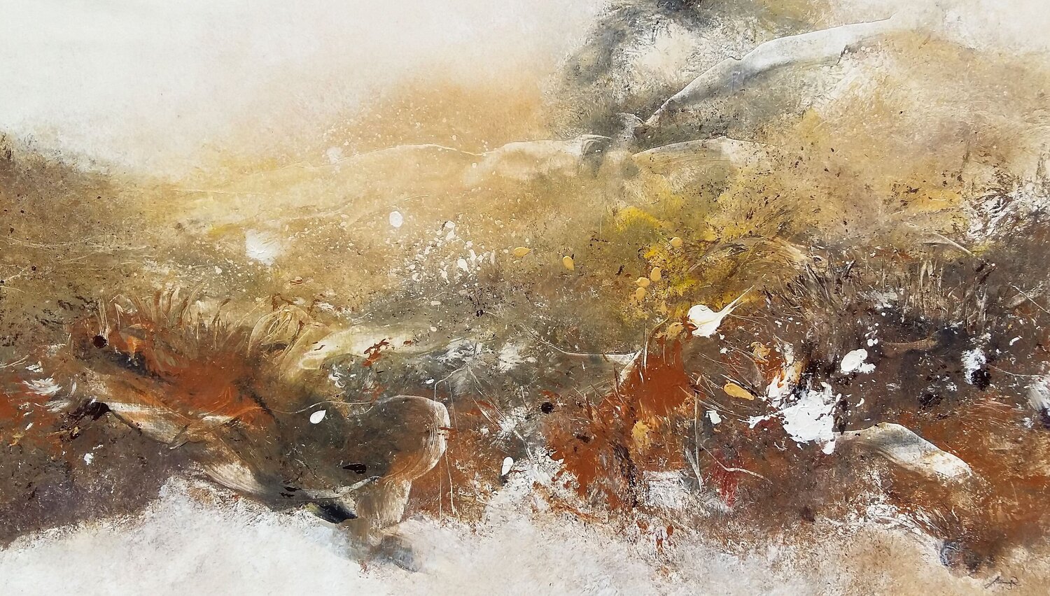 Golden landscape Bibiána Baranová Original painting for sale