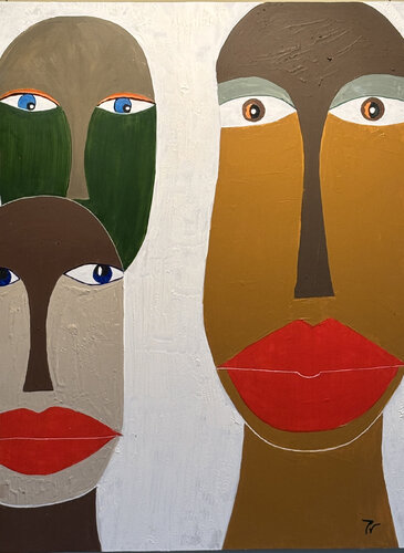 Caras con ojos by paola vignola, Painting for Sale on Select