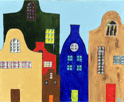 Edificios de Amsterdam by paola vignola, Painting for Sale on Select