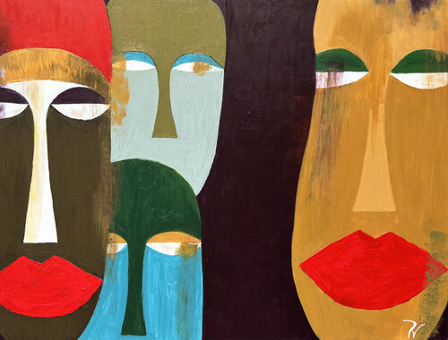 caras exoticas inacabadas by paola vignola, Painting for Sale on Select