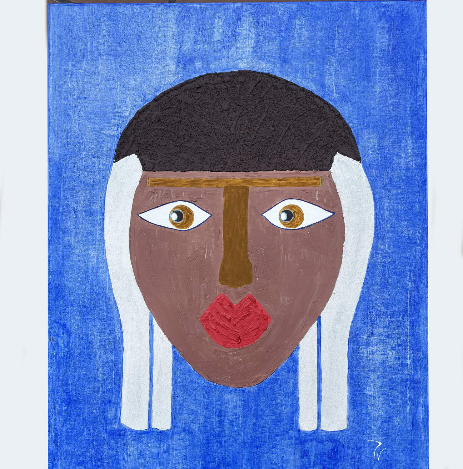 Cara con trenzas paola vignola Original painting for sale