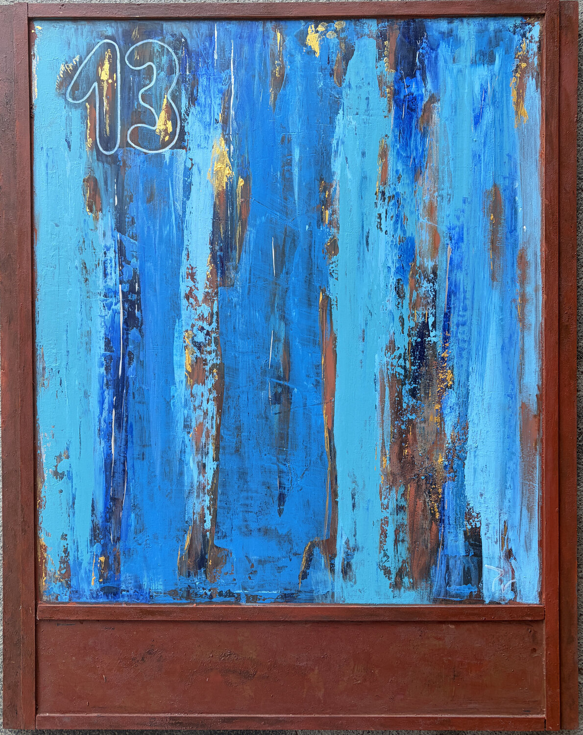 Puerta oxidada numero 13 paola vignola Original painting for sale