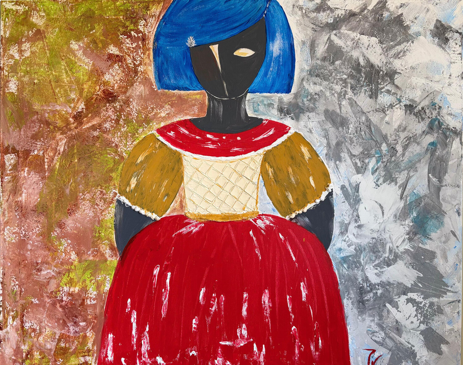 menina roja paola vignola Original painting for sale