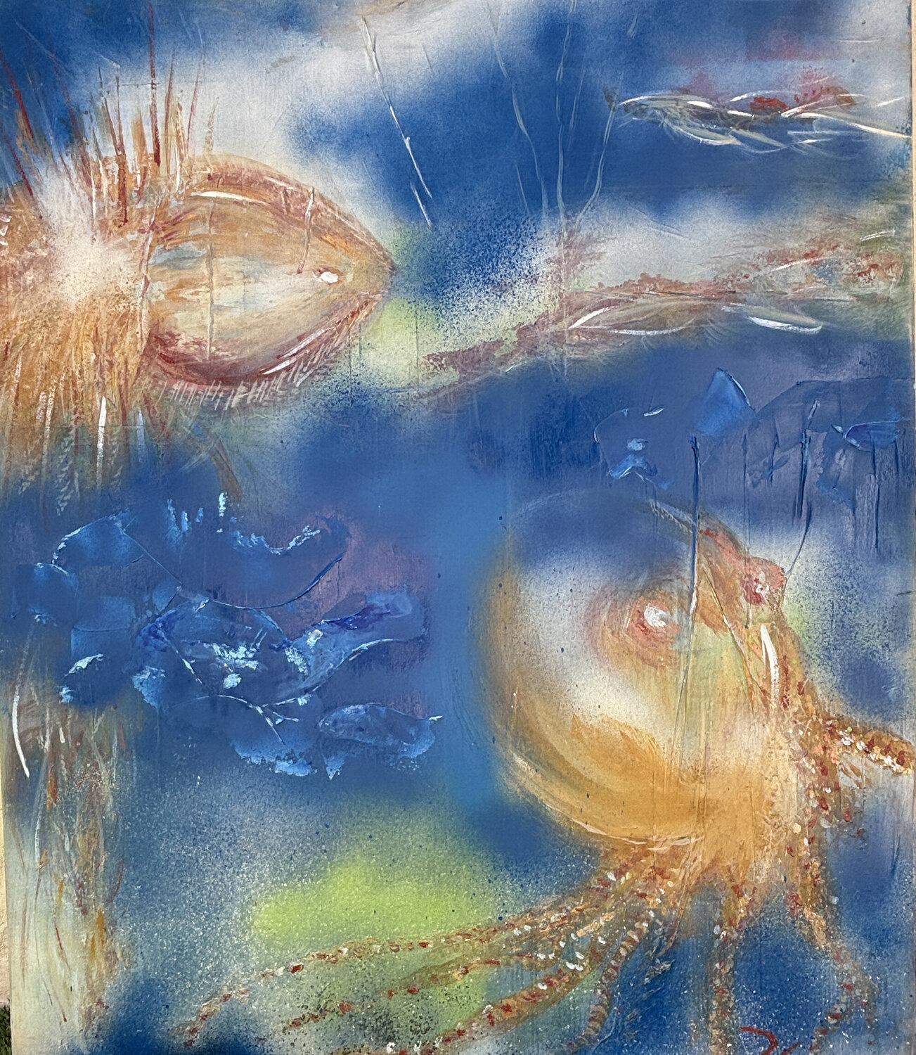 pulpo dorado paola vignola Original painting for sale