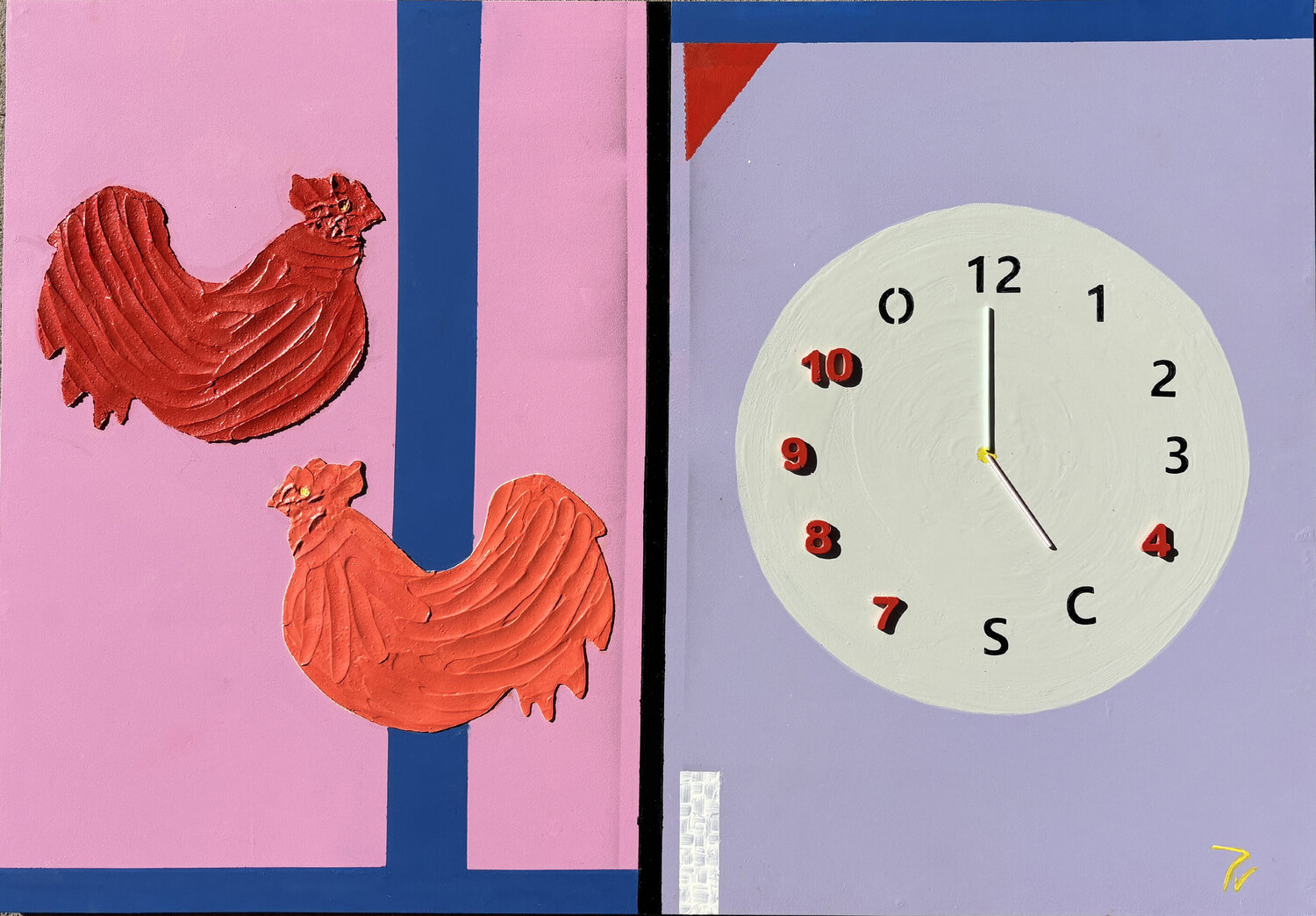 Tea time with chicken cookies paola vignola Original painting for sale