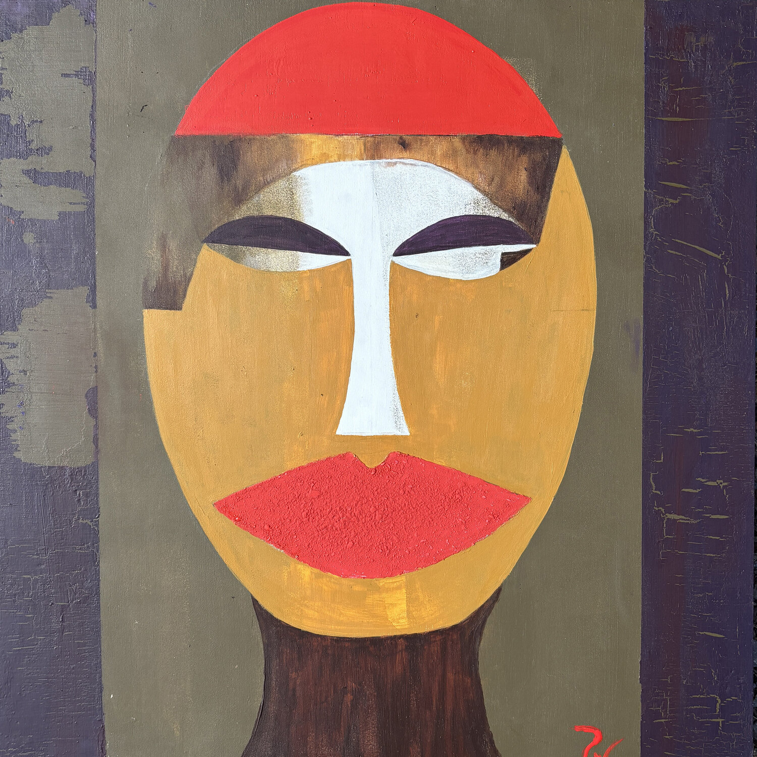 Cara en lila inacabada paola vignola Original painting for sale