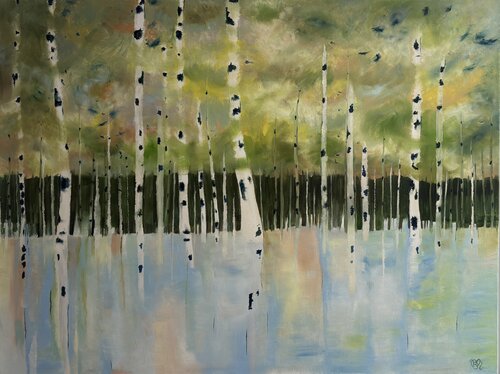 Awash Birch Forest by Brooke Meadows, Painting for Sale on Select