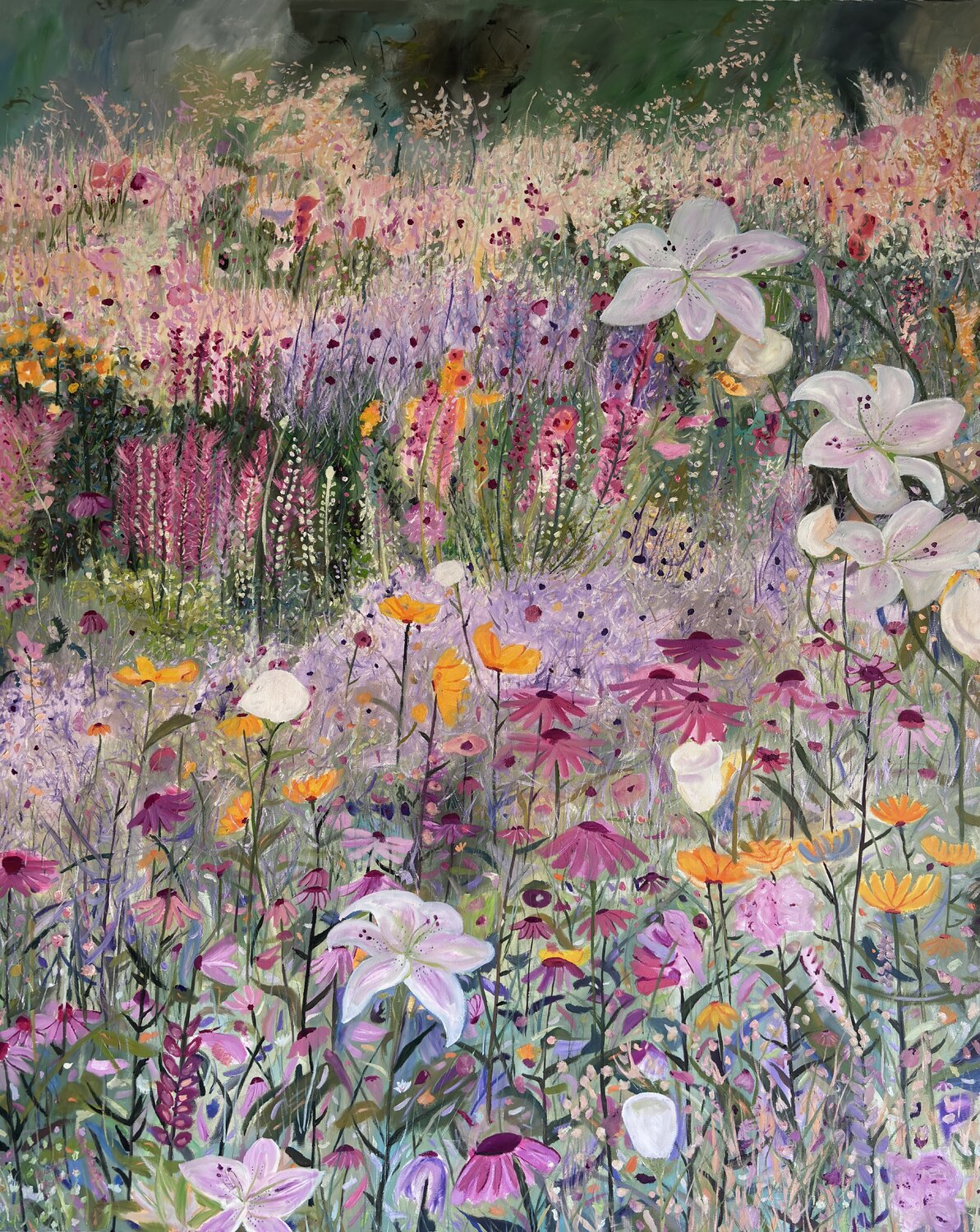 Perennial Garden Brooke Meadows Original painting for sale