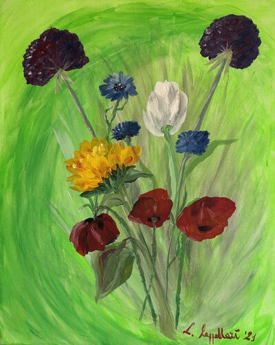 Armonia di fiori di campo nel verde by Luisa Cappellari, Painting for Sale on Select