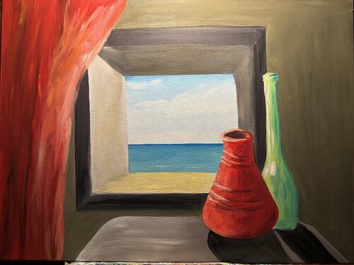 Guardando il mare dalla finestra by Luisa Cappellari, Painting for Sale on Select