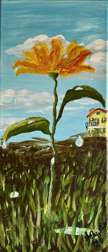 Fiore dopo la pioggia by Luisa Cappellari, Painting for Sale on Select