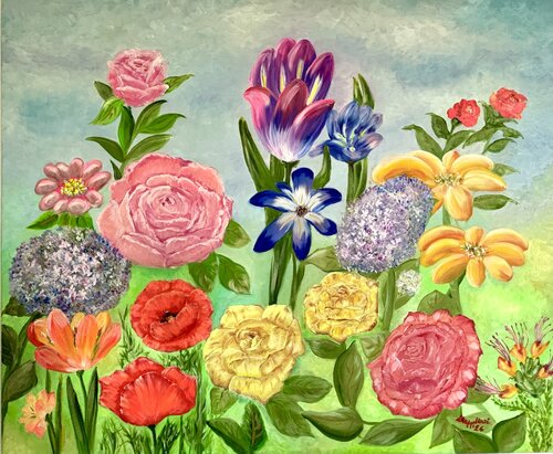 Fiori, colore e fantasia by Luisa Cappellari, Painting for Sale on Select