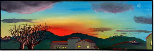 Finestra sul tramonto by Luisa Cappellari, Painting for Sale on Select