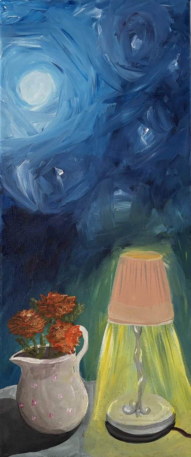 Abat-jour sotto la luna in una sera d’estate Luisa Cappellari Original painting for sale