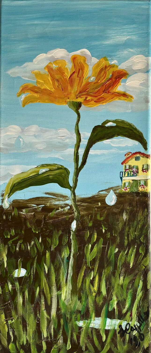Fiore dopo la pioggia Luisa Cappellari Original painting for sale