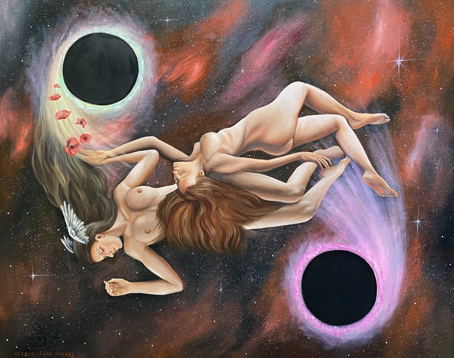 La porta delle stelle (Hypnos e Thanatos) Alessio Papa Original painting for sale