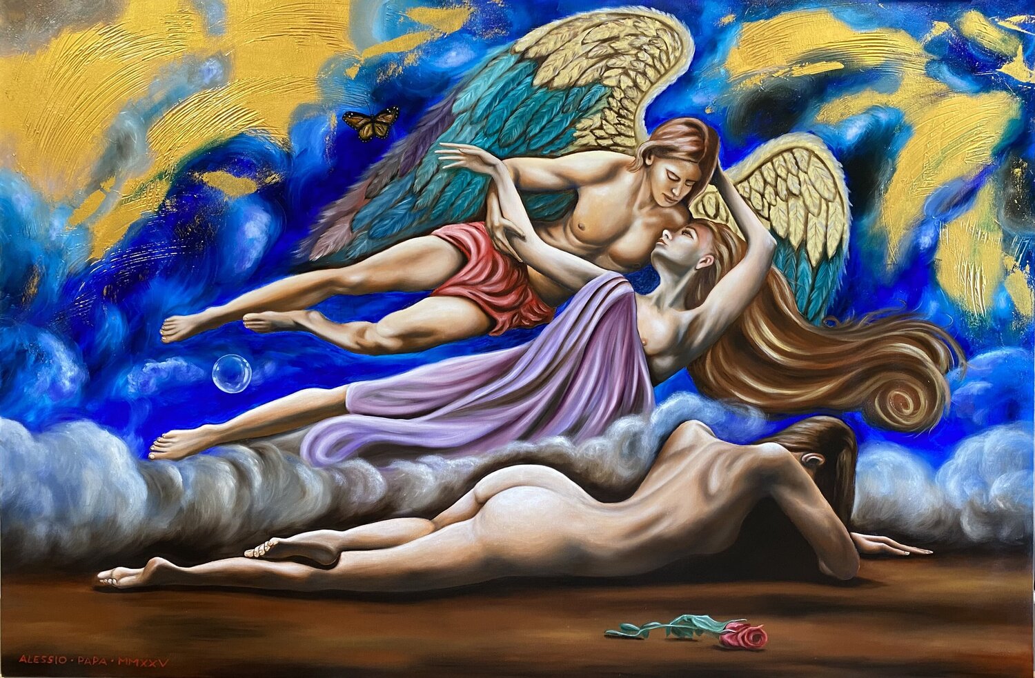 La nascita di Edoné Alessio Papa Original painting for sale