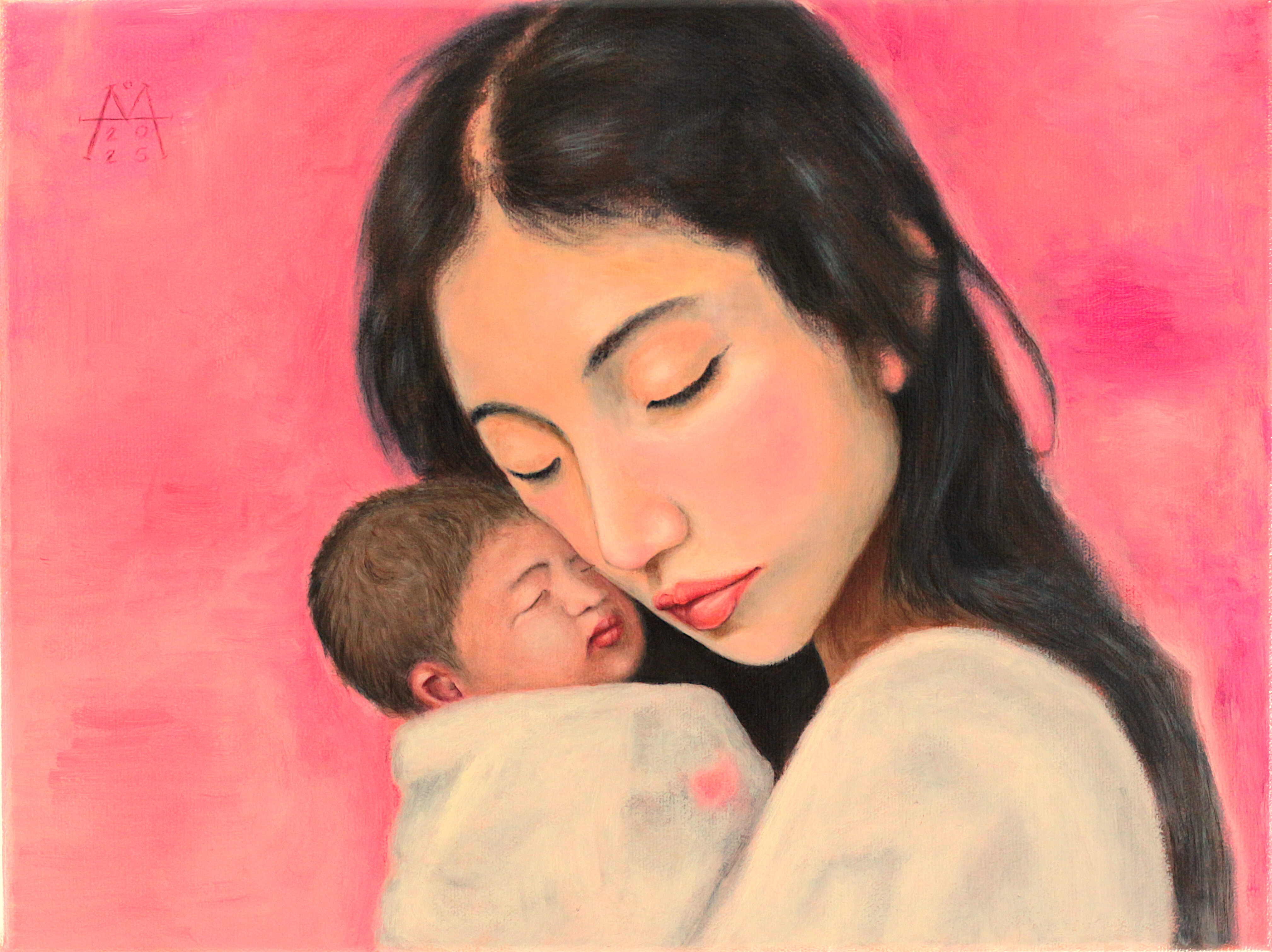 A Girl with a Newborn Baby