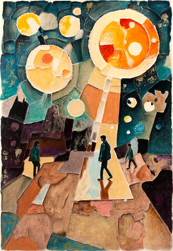 Con-sol-ation - Urban landscape - Along the river by Marcin Filip Banasik, Painting for Sale on Select