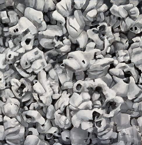 Bodegón de palomitas 2 by Angeles Sánchez Buendía, Painting for Sale on Select
