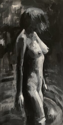Desnudo blanco 2 by Angeles Sánchez Buendía, Painting for Sale on Select