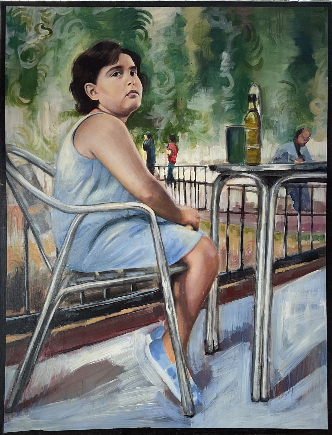 Niña en terraza Angeles Sánchez Buendía Original painting for sale